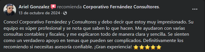 Testimonio de los servicios de Corporativo Fernández